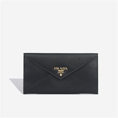 prada envelope wallet black|buy Prada wallet online.